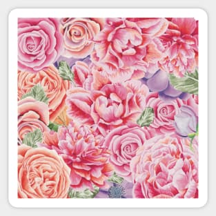 A rosi is a rose is a rose is a rose. Cute floral design in pink and purple Sticker